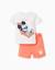 T-shirt en coton et short avec imprimé mickey Orange sombre 1 - vertbaudet enfant 