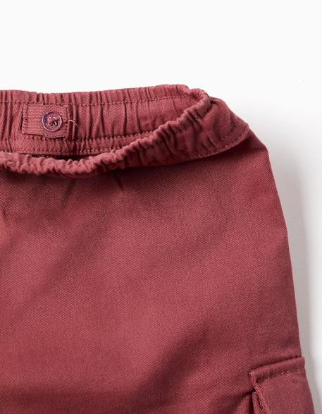 Short long cargo en sergé avec cordon de serrage Beige clair+Marrón 7 - vertbaudet enfant 
