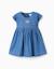 Robe en jean à manches courtes avec fleurs brodées Bleu 1 - vertbaudet enfant 
