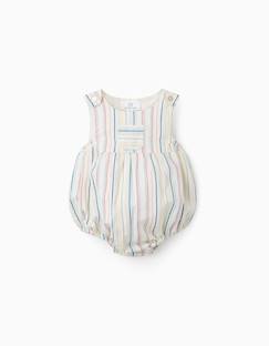 Barboteuse en coton à rayures ethniques b&s  - vertbaudet enfant