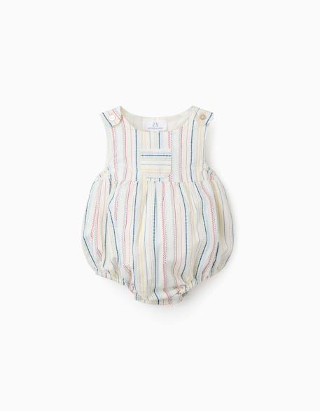 Bébé-Salopette, combinaison-Barboteuse en coton à rayures ethniques b&s