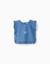 Blouse style poncho en jean avec volants et broderie Bleu 1 - vertbaudet enfant 