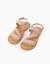 Sandales en cuir avec bride tressée et rembourrage Beige 2 - vertbaudet enfant 