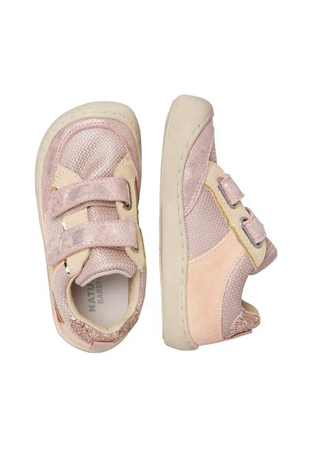 Chaussures barefoot en cuir et tissu kesy vl Rose-beige- 4 - vertbaudet enfant 