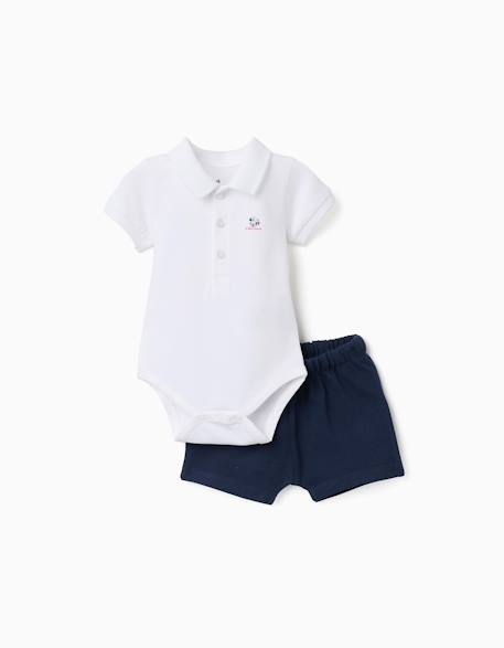 Body-polo avec imprimé mickey + short Bleu foncé 1 - vertbaudet enfant 