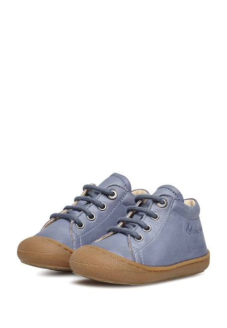 Chaussures premiers pas en cuir cocoon Bleu clair-+Bleu foncé-+Gris-+Jaune-+Sage- 5 - vertbaudet enfant 