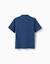 T-shirt en coton avec col mao et poche Bleu foncé+Jaune foncé 2 - vertbaudet enfant 