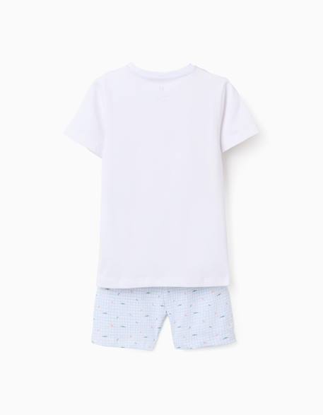 Pyjama à manches courtes en coton avec imprimés alligator Blanc 2 - vertbaudet enfant 