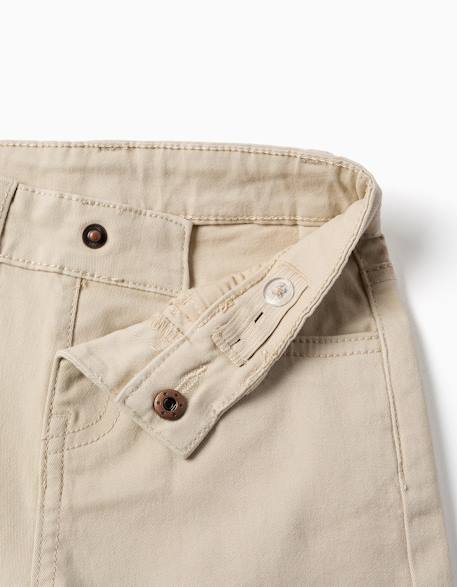 Short midi en sergé avec cinq poches Beige clair+Bleu foncé 3 - vertbaudet enfant 