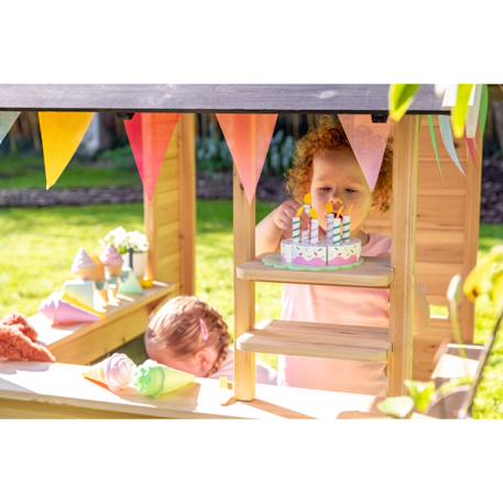 Maisonnette en bois fsc roue jeux de rôle hika Naturel 5 - vertbaudet enfant 