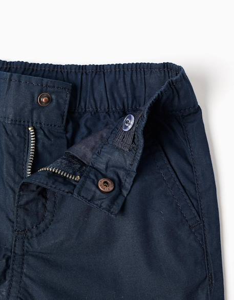 Short chino midi en popeline Beige clair+Bleu foncé 7 - vertbaudet enfant 