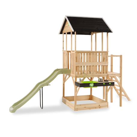 Maisonnette bois fsc toboggan cuisine bac sable panorama 550 Naturel 3 - vertbaudet enfant 
