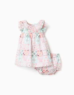 Bébé-Robe, jupe-Robe + bloomer en coton avec motif mosaïque