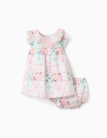 Bébé-Robe + bloomer en coton avec motif mosaïque