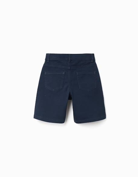 Short midi en sergé avec cinq poches Beige clair+Bleu foncé 6 - vertbaudet enfant 