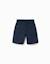 Short midi en sergé avec cinq poches Beige clair+Bleu foncé 6 - vertbaudet enfant 