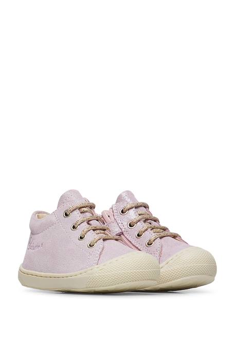 Chaussures premiers pas en cuir avec fermeture éclair cocoon zip Rose- 2 - vertbaudet enfant 