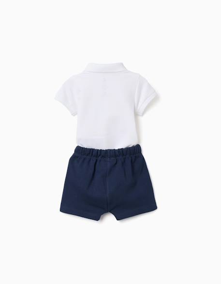 Body-polo avec imprimé mickey + short Bleu foncé 2 - vertbaudet enfant 