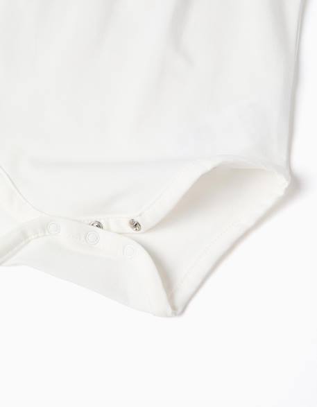 Body à manches courtes avec col brodé Blanc 4 - vertbaudet enfant 