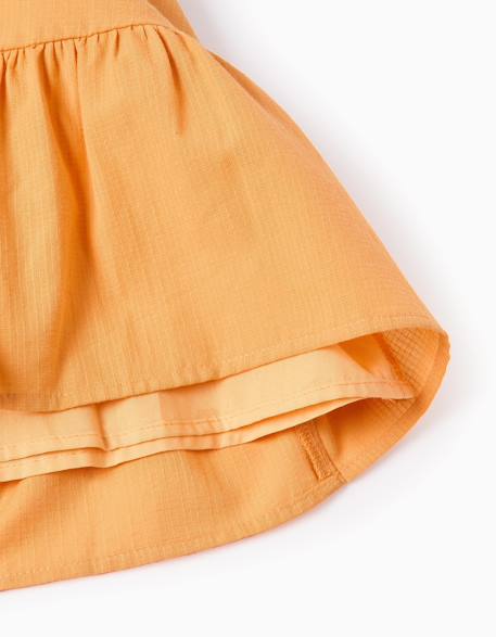 Robe sans manches en coton avec doublure Jaune foncé 4 - vertbaudet enfant 
