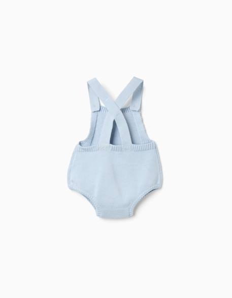 Barboteuse en maille avec bretelles réglables Bleu clair 2 - vertbaudet enfant 