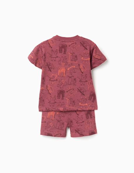 T-shirt et short en coton avec motif animalier Marrón 2 - vertbaudet enfant 