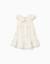 Robe en coton et lin avec fleurs Beige clair 2 - vertbaudet enfant 