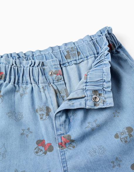 Short en jean avec minnie et taille élastiquée Bleu 3 - vertbaudet enfant 