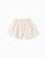 Short en coton avec motif floral et taille élastique Beige clair 2 - vertbaudet enfant 