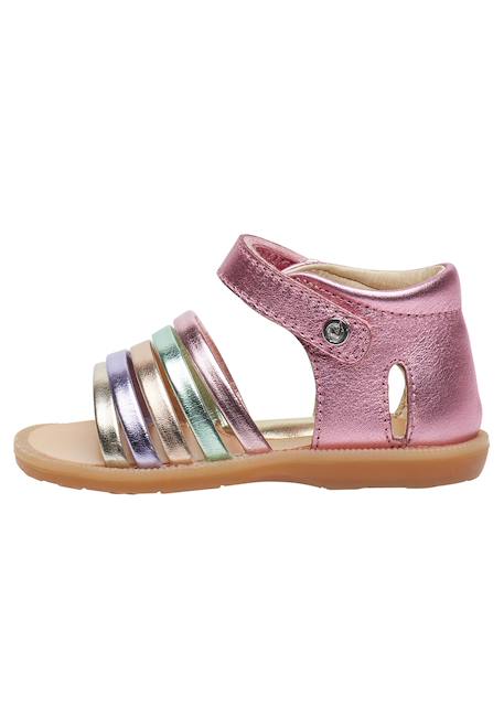 Sandales en cuir rubino Rose-+Rose-platine- 3 - vertbaudet enfant 