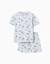 Pyjama court en coton côtelé avec motif alligator Gris clair 1 - vertbaudet enfant 