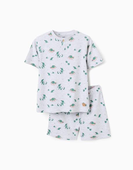 Garçon-Pyjama court en coton côtelé avec motif alligator