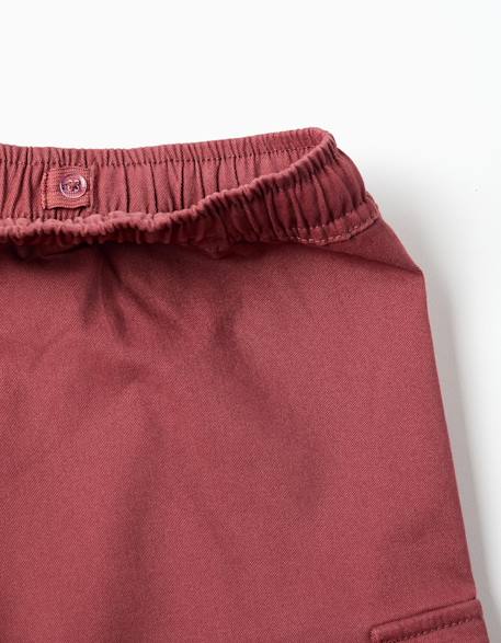 Short long cargo en sergé avec cordon de serrage Beige clair+Bleu foncé+Marrón 12 - vertbaudet enfant 