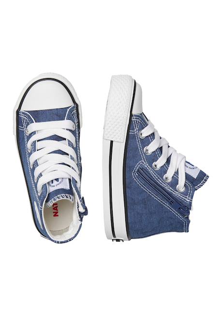 Baskets à la cheville en tissu ylfas. Blanc-+Kaki-+Marine- 14 - vertbaudet enfant 