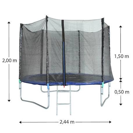 Trampoline ø 2,44 m avec filet de sécurité et échelle pour enfants Bleu 4 - vertbaudet enfant 