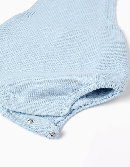 Barboteuse en maille avec bretelles réglables Bleu clair 4 - vertbaudet enfant 