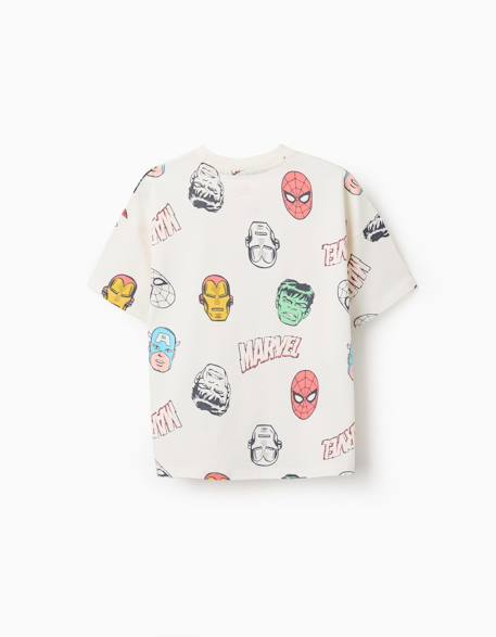 T-shirt en coton avec motif marvel heroes Beige clair 2 - vertbaudet enfant 