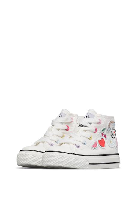 Baskets à la cheville en tissu ylfas. Blanc-rouge- 5 - vertbaudet enfant 