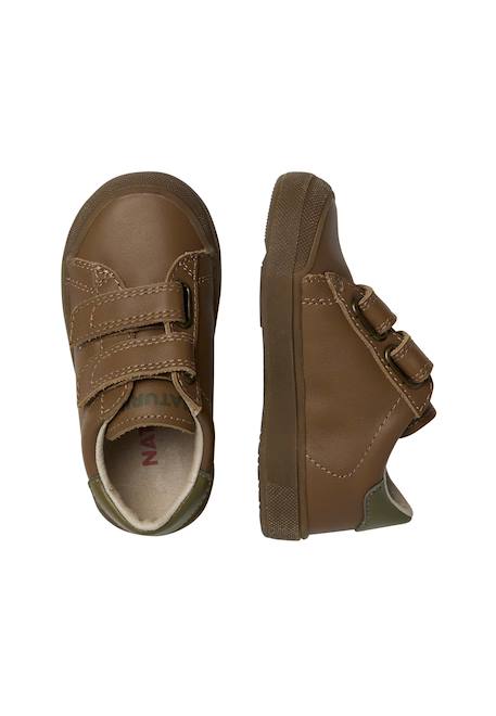 Baskets en cuir eindhoven 2 vl. Bleu foncé-+Marron-vert-+Noir-or- 9 - vertbaudet enfant 