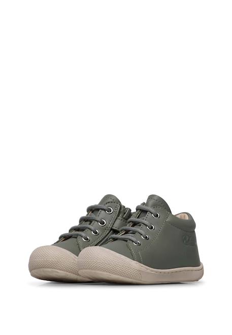 Chaussures premiers pas en cuir avec fermeture éclair cocoon zip Sauge 5 - vertbaudet enfant 