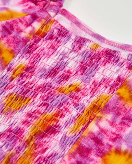 Blouse fille en tissu tissé avec motif tie-dye Rose 4 - vertbaudet enfant 