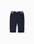Pantalon chino en sergé avec bande à rayures Bleu foncé 1 - vertbaudet enfant 