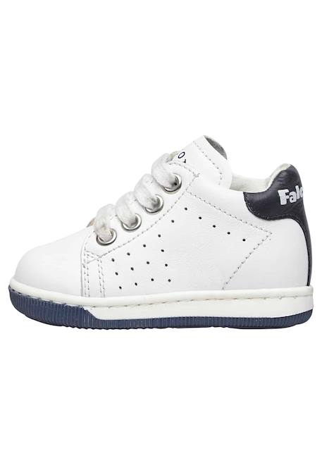Baskets lacées en nappa bicolore adam Blanc-+Marine- 3 - vertbaudet enfant 