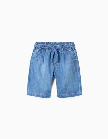Short midi en jean à enfiler Bleu 1 - vertbaudet enfant 