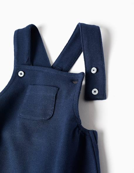 Ensemble body à rayures + barboteuse en piqué Bleu foncé 4 - vertbaudet enfant 