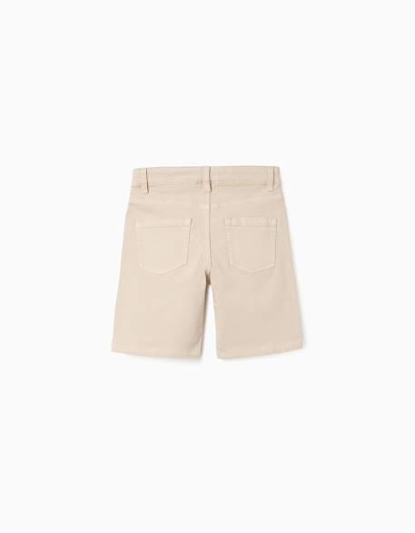 Short midi en sergé avec cinq poches Beige clair+Bleu foncé 2 - vertbaudet enfant 