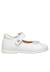 Ballerines à nœud en cuir ballet Blanc-argenté- 1 - vertbaudet enfant 
