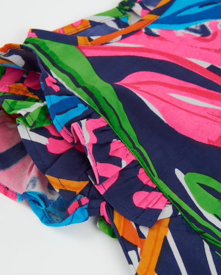 Blouse fille à imprimé fonds marins avec fermeture au dos Bleu 4 - vertbaudet enfant 