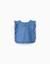 Blouse style poncho en jean avec volants et broderie Bleu 2 - vertbaudet enfant 
