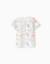 T-shirt en coton avec motif éléphant et tigre Beige clair 1 - vertbaudet enfant 